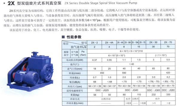 2X雙級旋片式真空泵 2X雙級旋片式真空泵